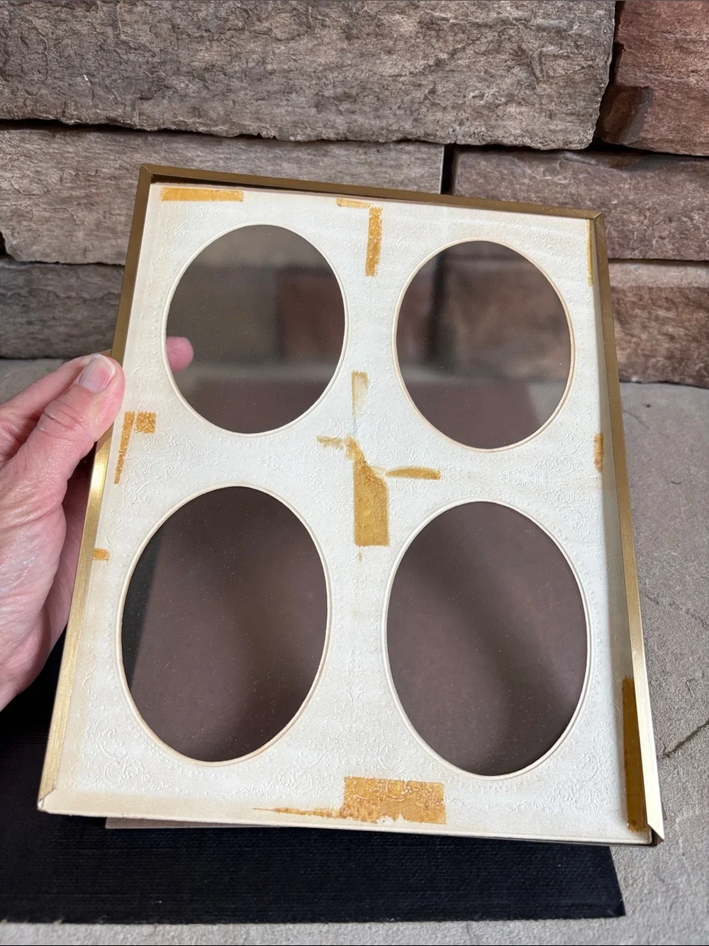 Vintage Burnes of Boston Daguerreo style gold frame 8x10